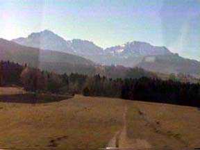 First Views of The Alps on the way to Salzburg