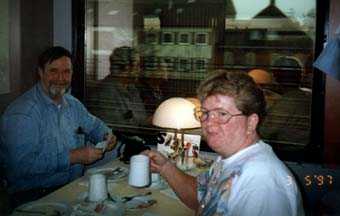 Barb & Rick - Dining Car on way to Cologne