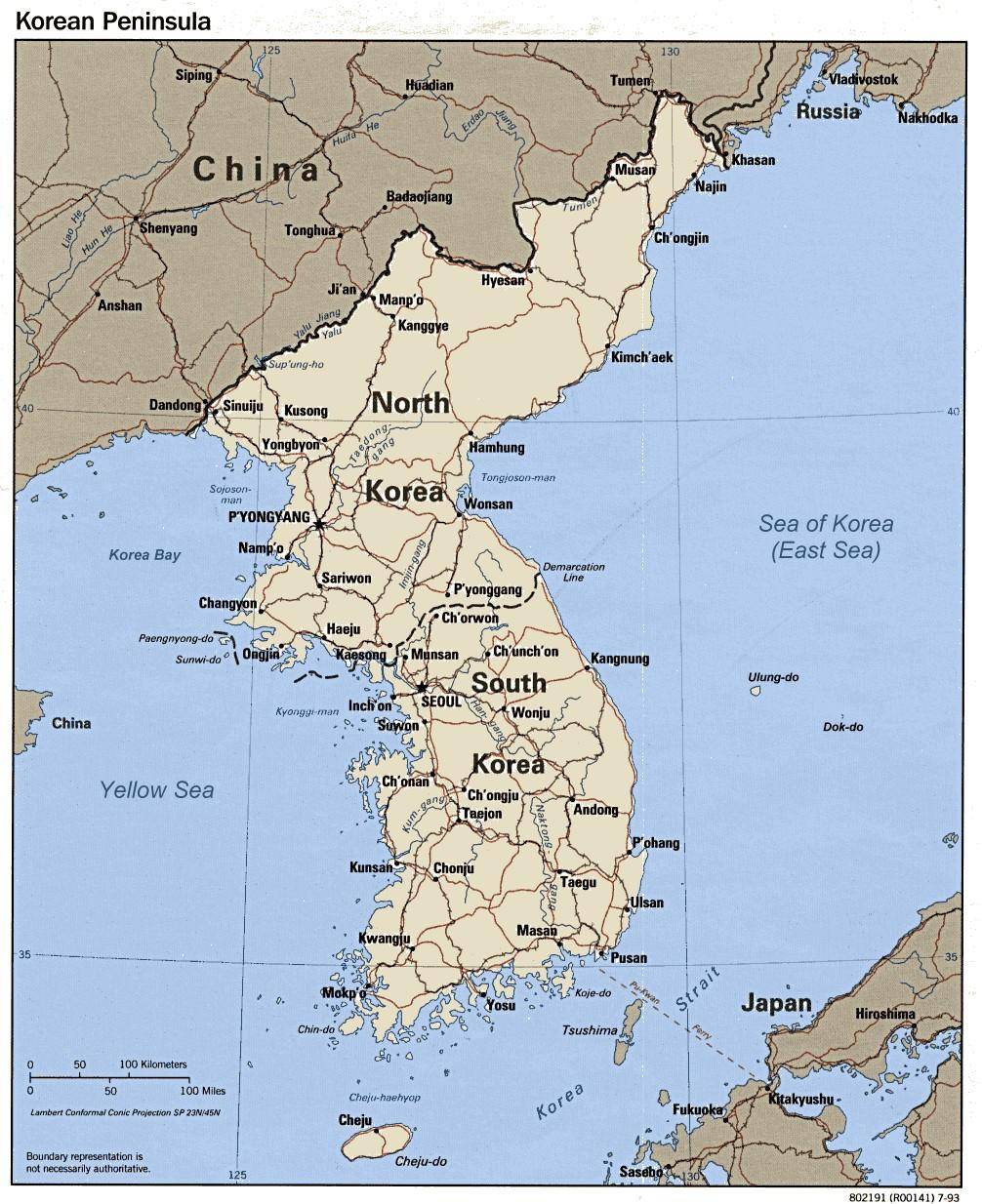 Korea Map With Usfk Camps
